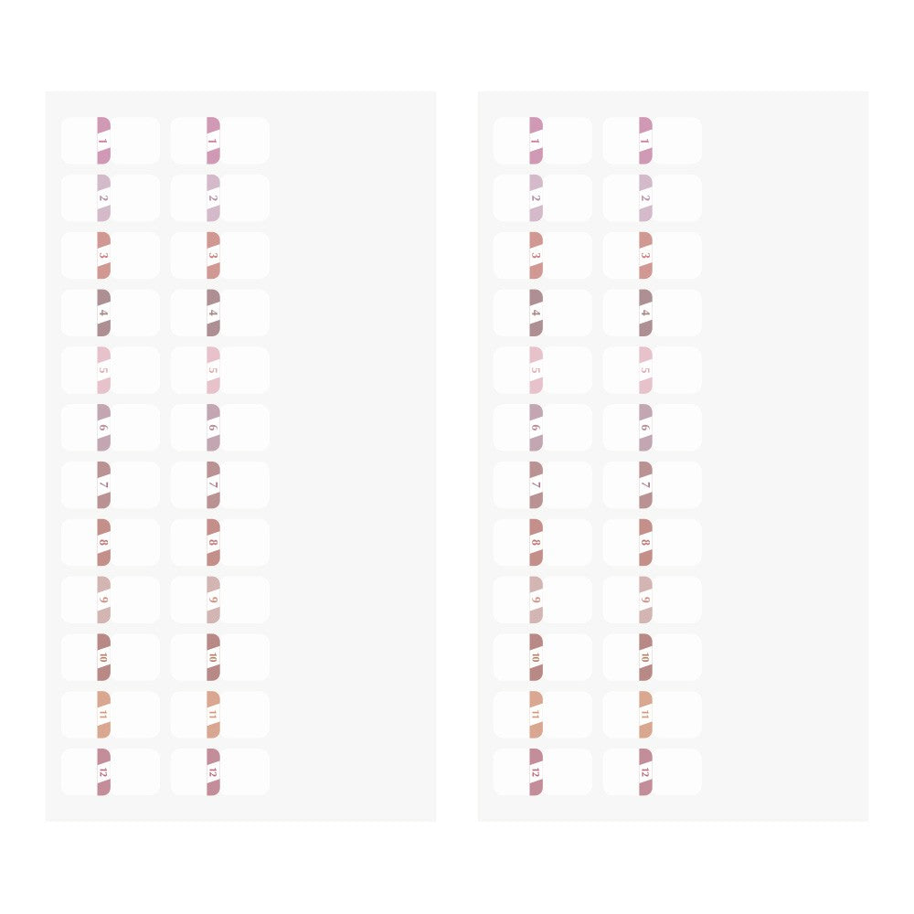Midori Chiratto Index Labels - Numbers Pink
