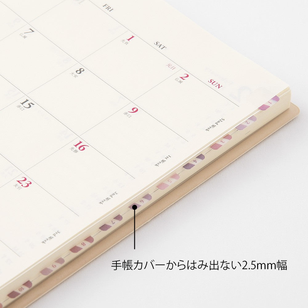 Midori Chiratto Index Labels - Numbers Pink