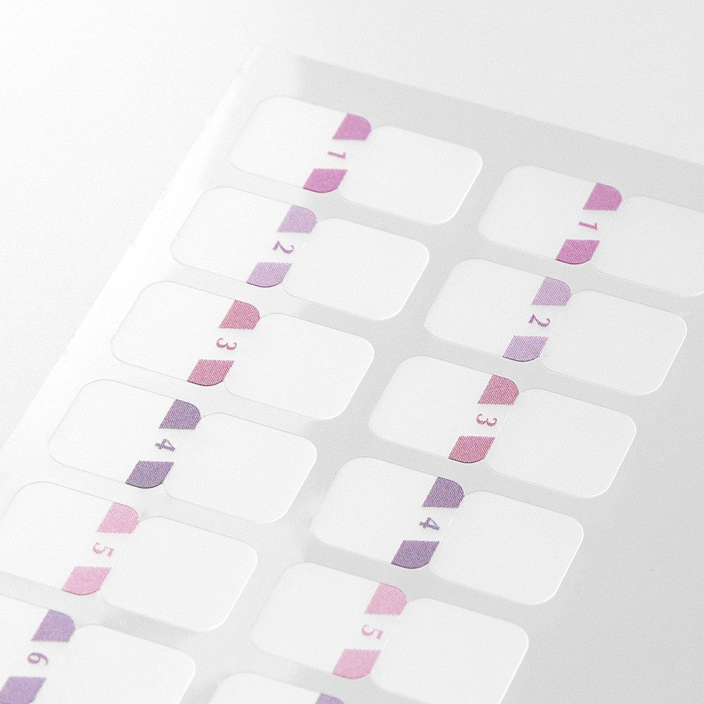 Midori Chiratto Index Labels - Numbers Pink