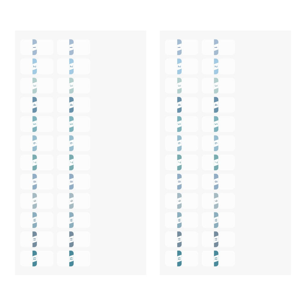 Midori Index Label Chiratto Stickers Numbers Blue