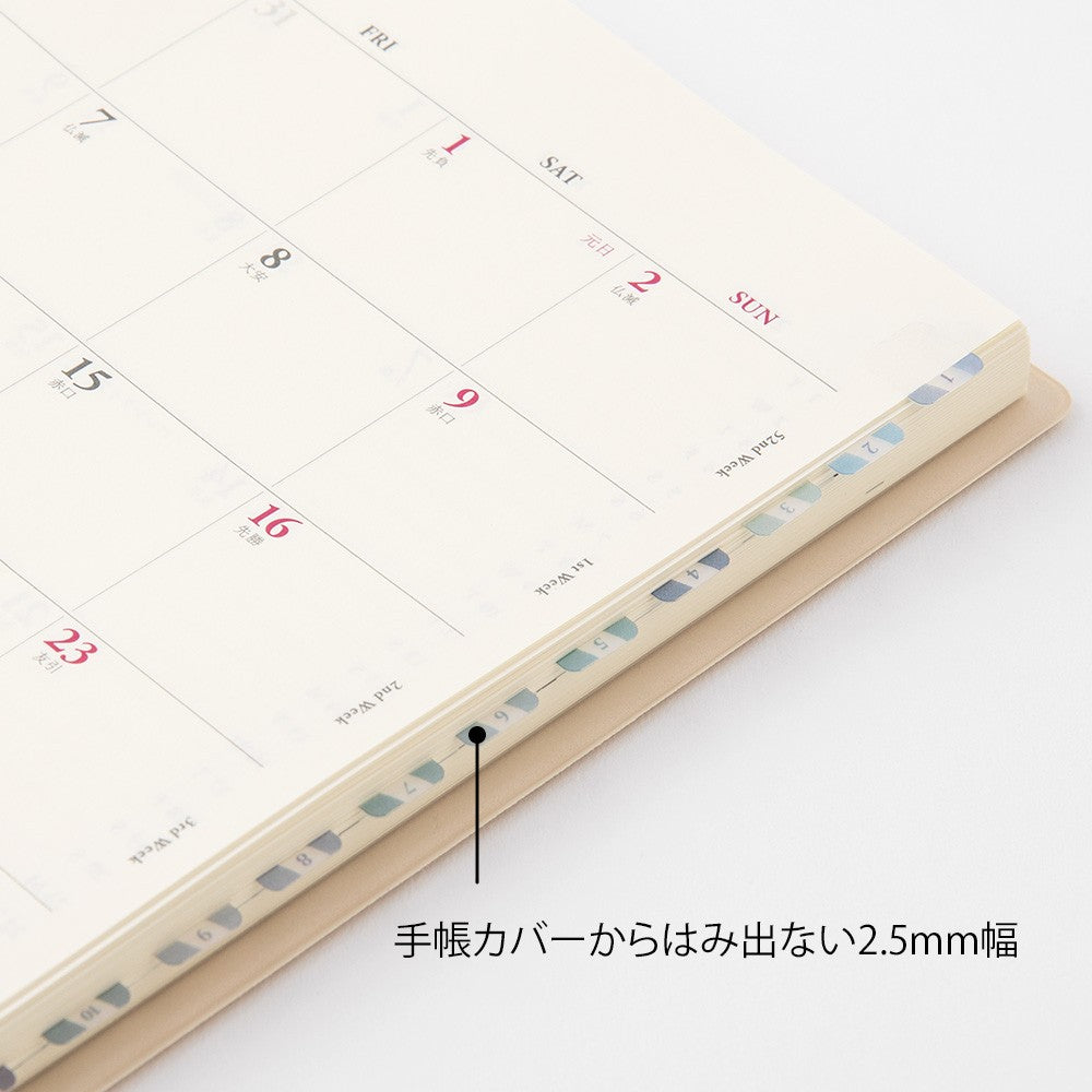 Midori Index Label Chiratto Stickers Numbers Blue