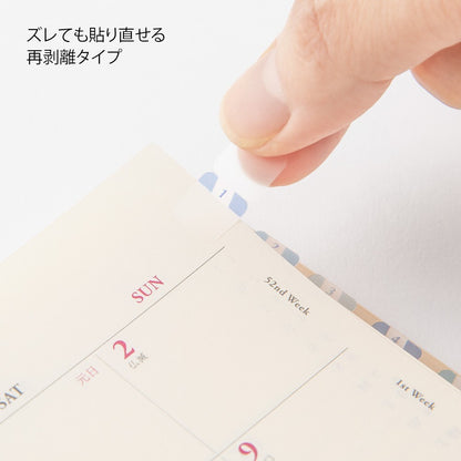 Midori Index Label Chiratto Stickers Numbers Blue
