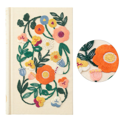 Midori 5 Years Diary | Embroidery Flower Beige