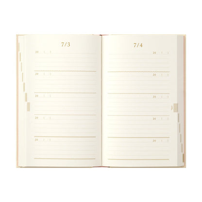 Midori 5 Years Diary | Embroidery Flower Beige