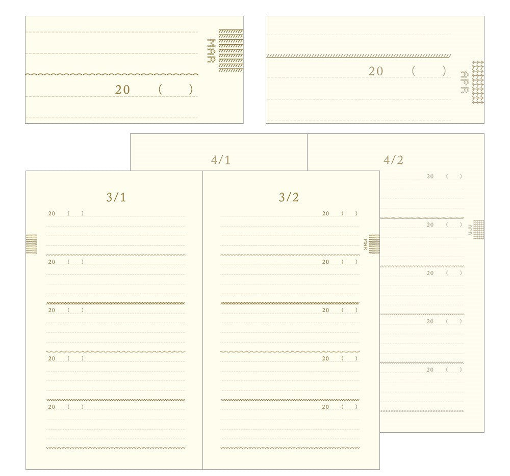 Midori 5 Years Diary | Embroidery Flower Beige
