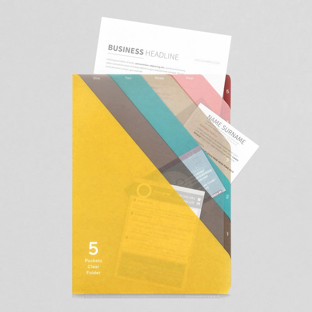 Midori A4 Folder | Yellow Striped