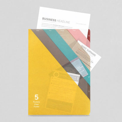 Midori A4 Folder | Yellow Striped