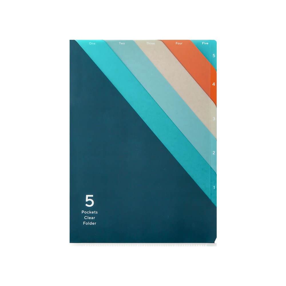 Midori A4 Folder | Blue Striped
