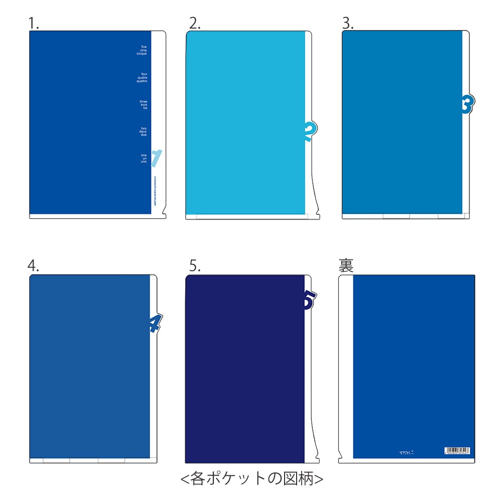 Midori A5 Folder | Blue Numbers