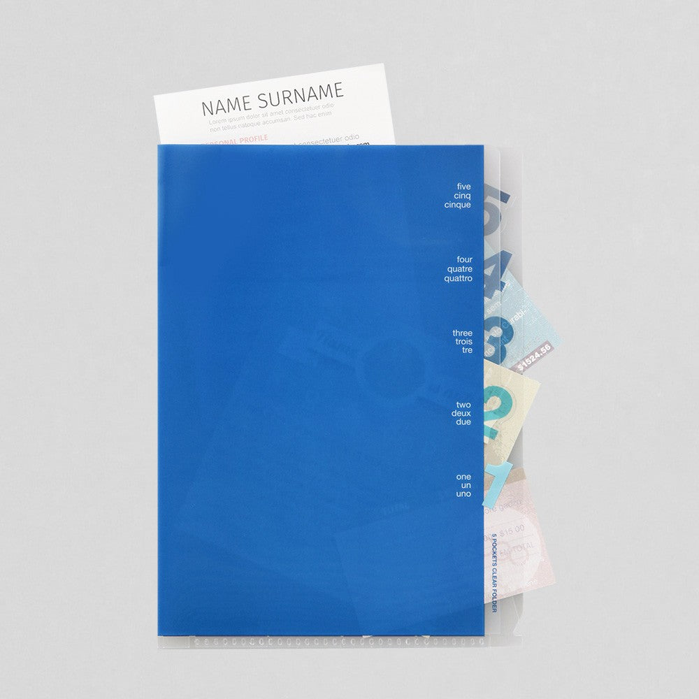 Midori A5 Folder | Blue Numbers