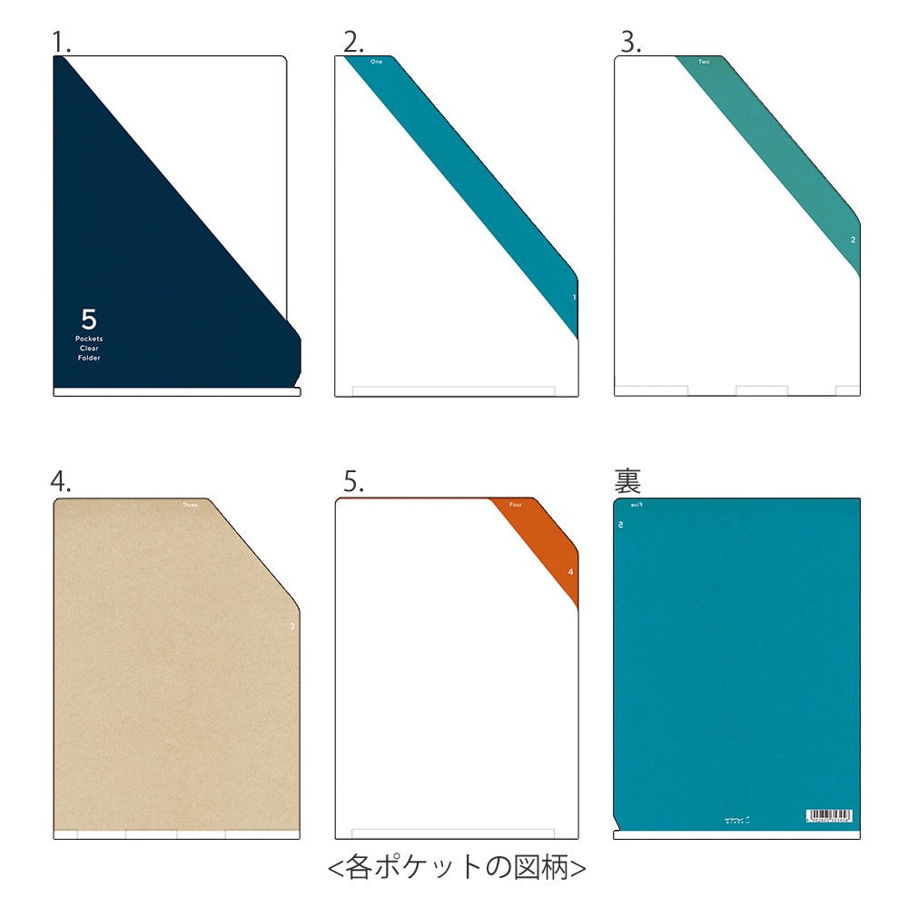 Midori A5 Folder | Blue Striped