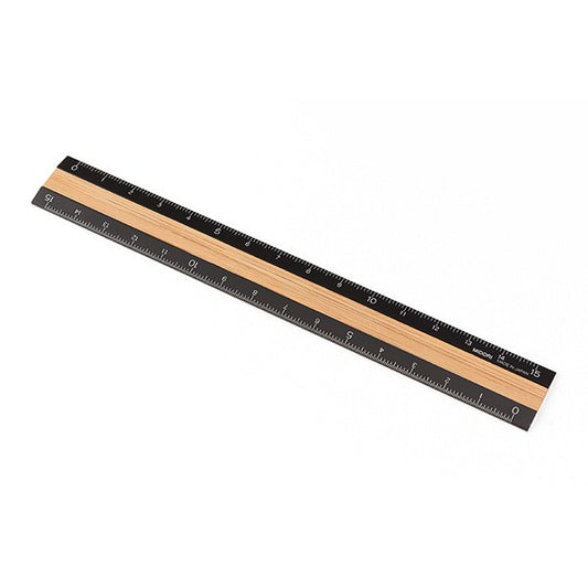 Midori Ruler 15cm Black - Light Wood