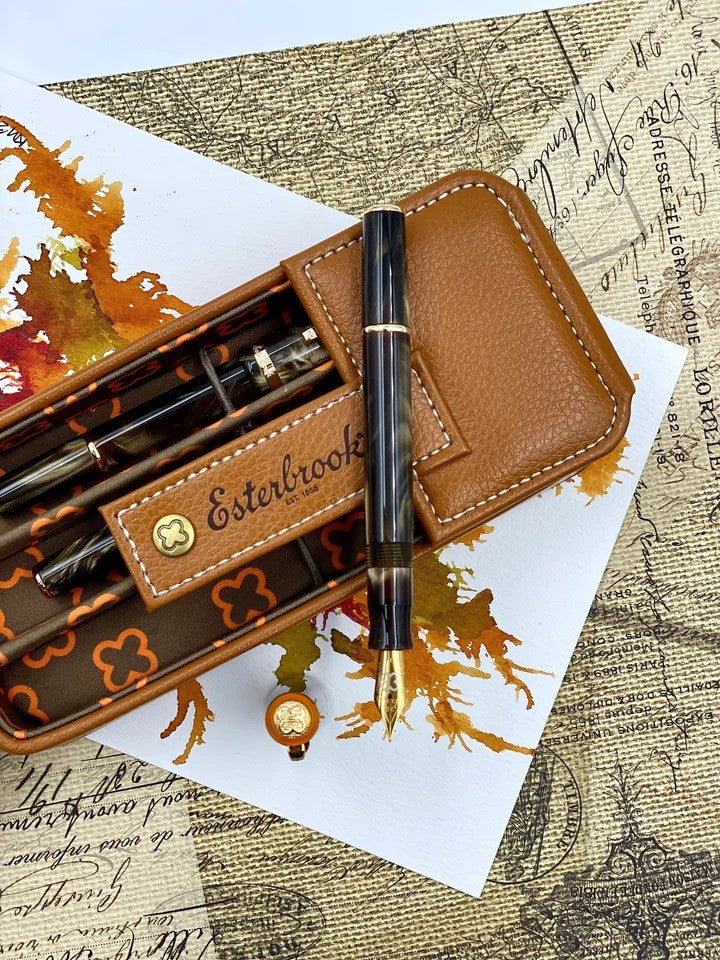 Esterbrook JR Pocket Fountain Pen Pumpkin Latte Gold Trim