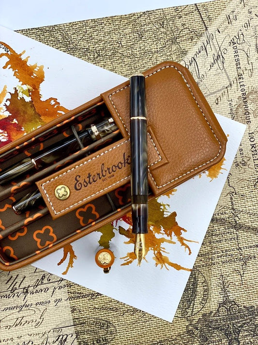 Esterbrook JR Pocket Fountain Pen Pumpkin Latte Gold Trim