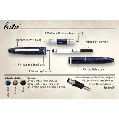 Esterbrook Estie Ebony Gold Trim Fountain Pen