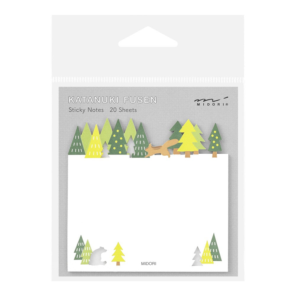 Midori Katanuki Fusen Sticky Notes Forest