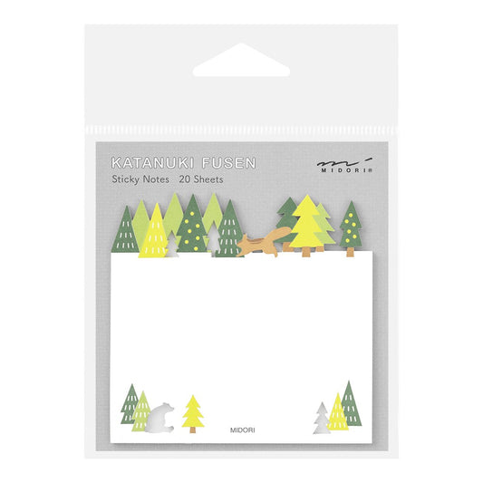 Midori Katanuki Fusen Sticky Notes Forest