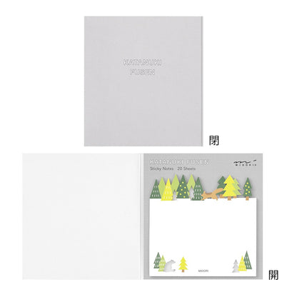 Midori Katanuki Fusen Sticky Notes Forest