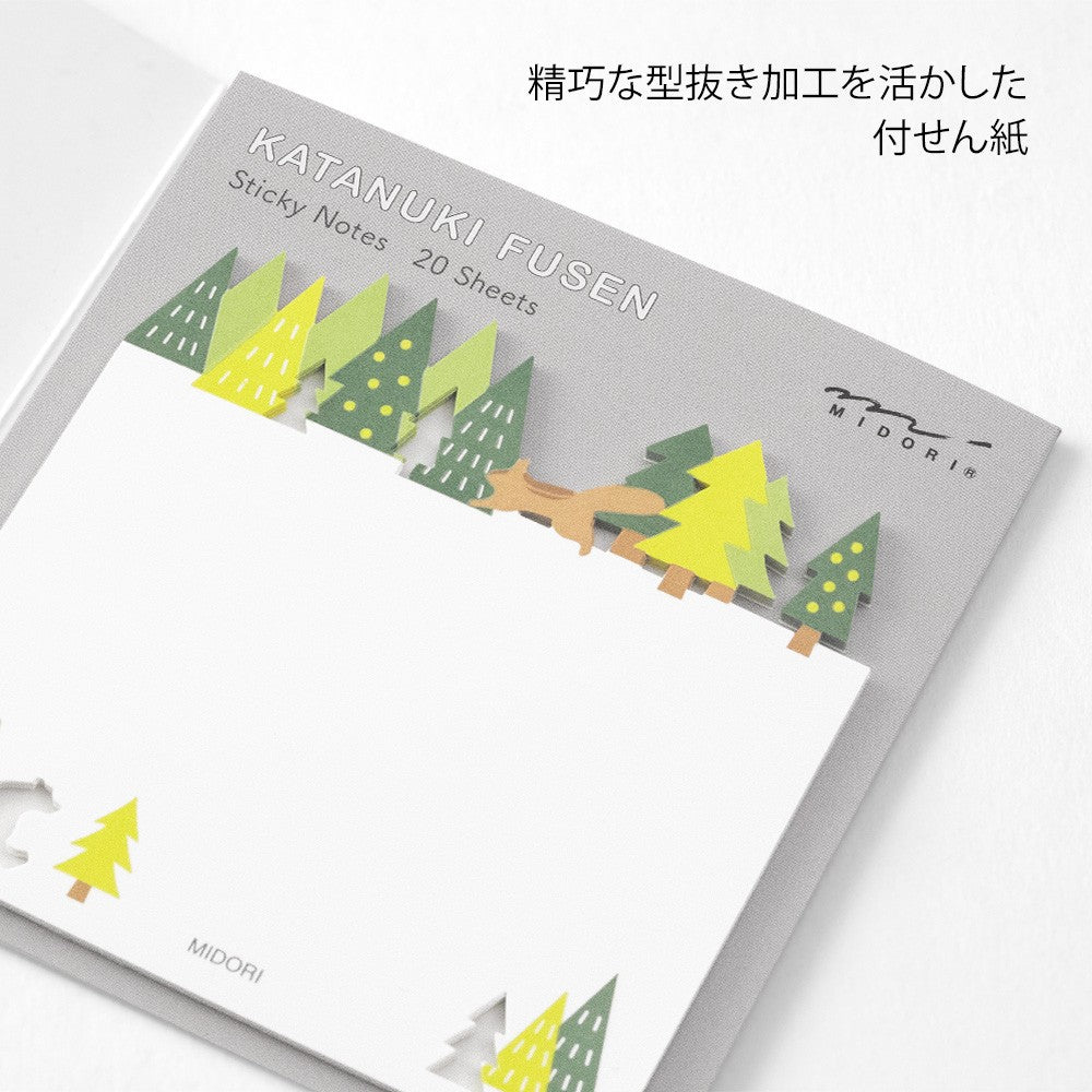 Midori Katanuki Fusen Sticky Notes Forest