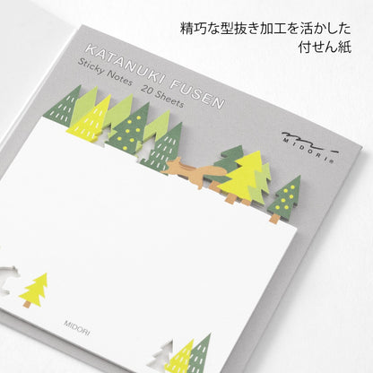 Midori Katanuki Fusen Sticky Notes Forest