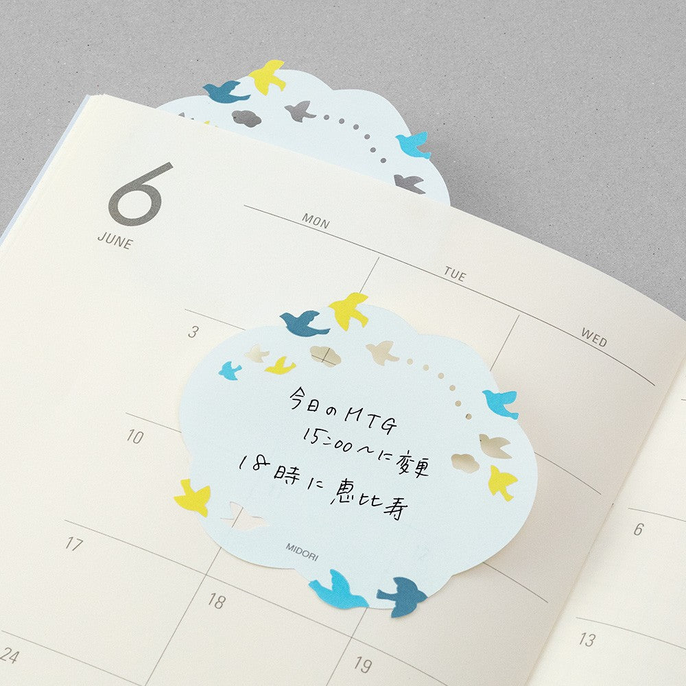Midori Katanuki Fusen Sticky Notes Birds