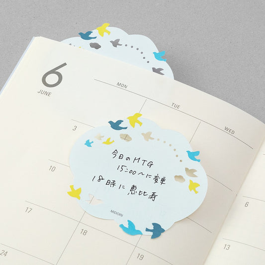 Midori Katanuki Fusen Sticky Notes Birds