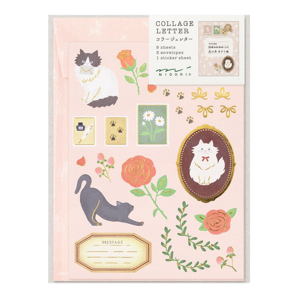 Midori 922 Collage Cat Stationery