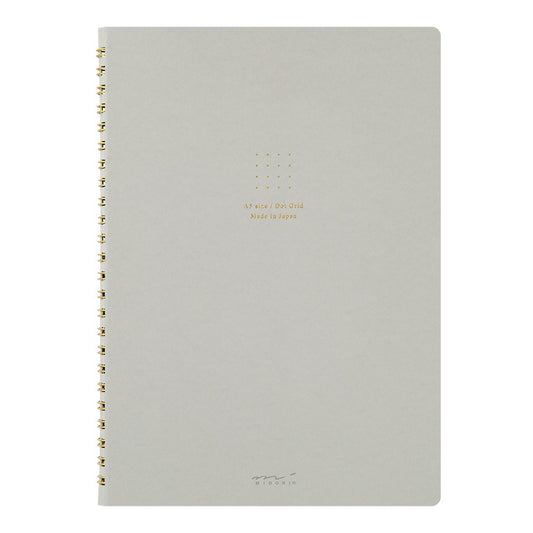 Midori Color Dot Grid Spiral Notebook A5 Gray