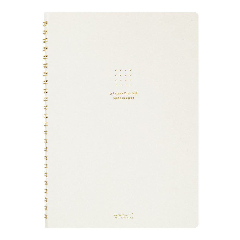 Midori Color Dot Grid Spiral Notebook A5 White