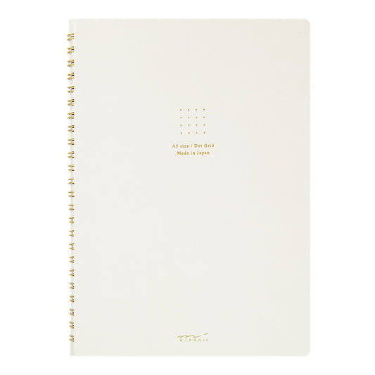 Midori Color Dot Grid Spiral Notebook A5 White
