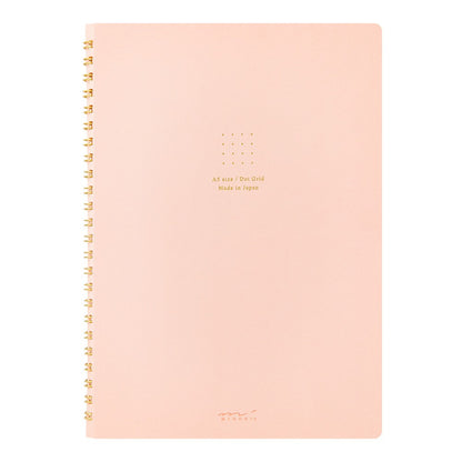 Midori Color Dot Grid Spiral Notebook A5 Pink