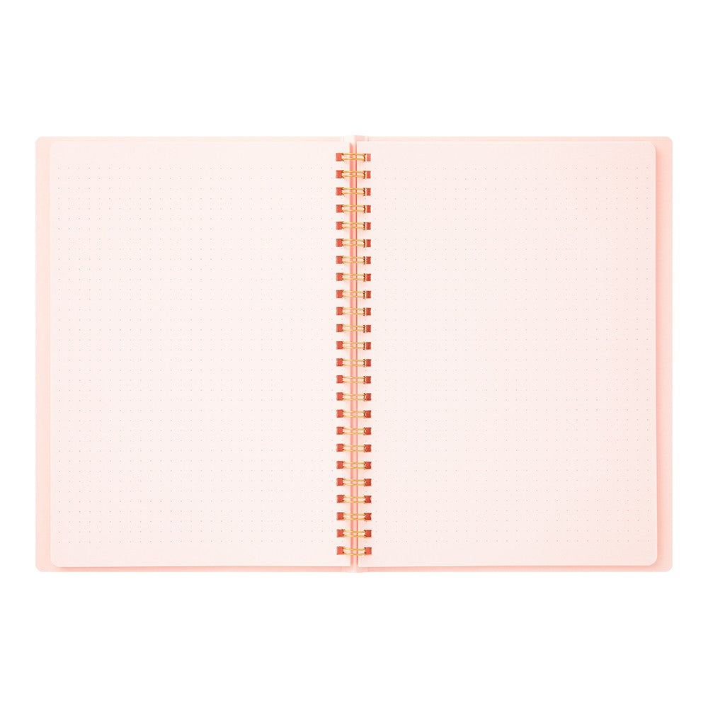 Midori Color Dot Grid Spiral Notebook A5 Pink