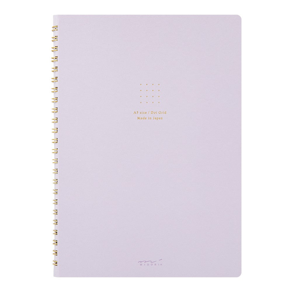 Midori Color Dot Grid Spiral Notebook A5 Violet