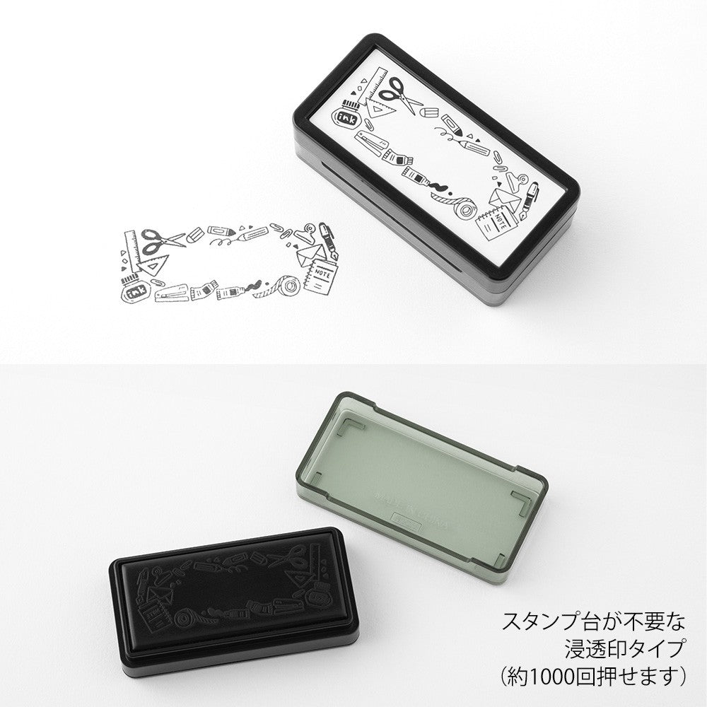 Midori Paintable Stamp Pre-inked Half Size Stationery