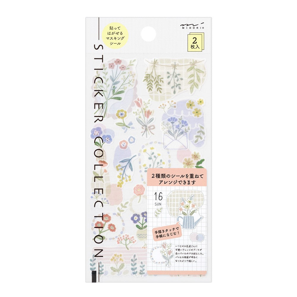 Midori Two Sheets Stickers | Flower