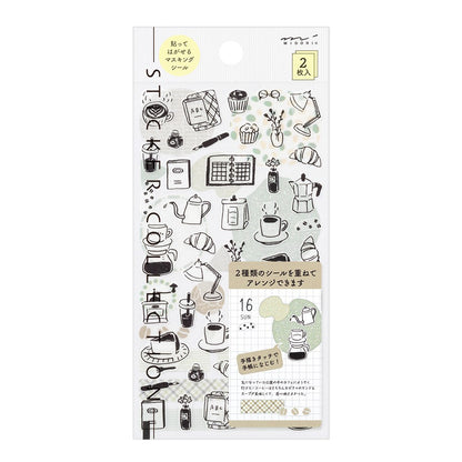Midori Two Sheets Stickers | Monotone Café