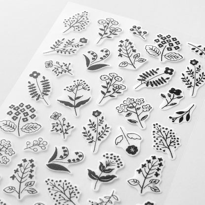Midori Two Sheets Stickers | Monotone Flower