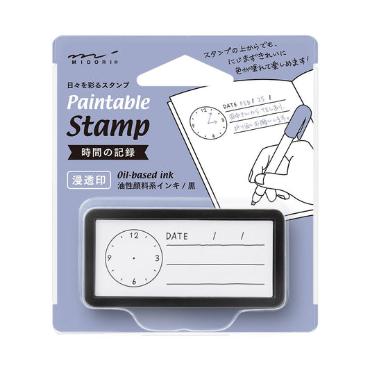 Midori Paintable Pre-inked Half Size Stamp | Keep Track of Time