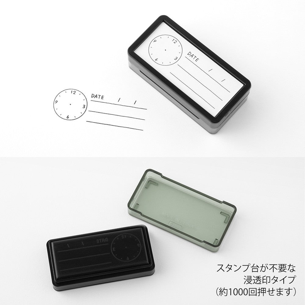 Midori Paintable Pre-inked Half Size Stamp | Keep Track of Time