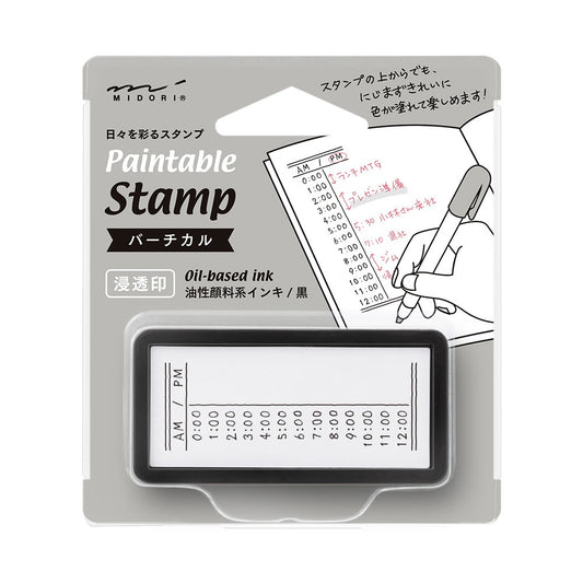 Midori Paintable Pre-inked Half Size Stamp | Vertical