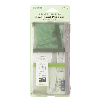 Etui Midori Book band Pen Mesh w kolorze zielonym.