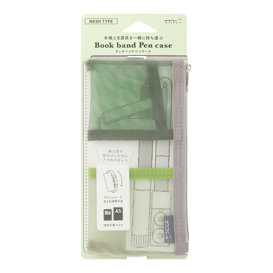 Etui Midori Book band Pen Mesh w kolorze zielonym.