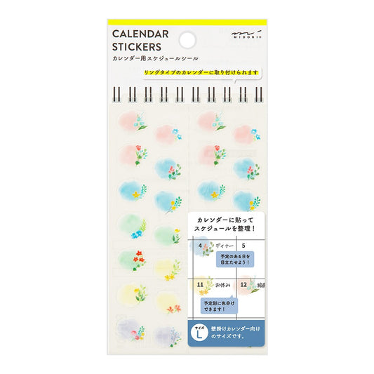 Midori Sticker Calendar L Flowers