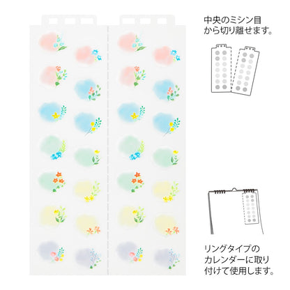 Midori Sticker Calendar L Flowers