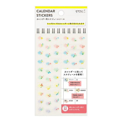 Midori Sticker Calendar M Flowers