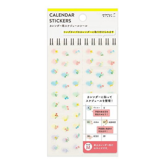 Midori Sticker Calendar M Flowers