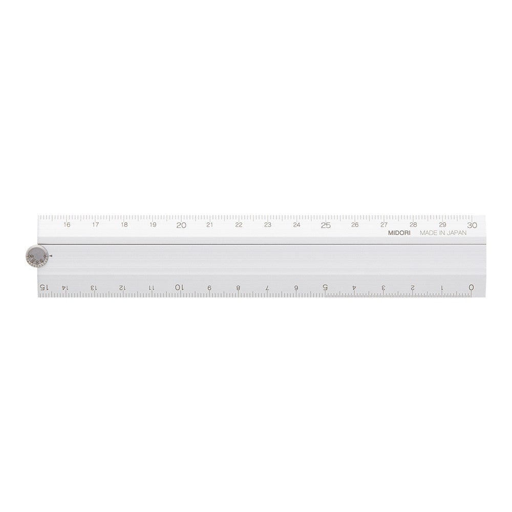 Midori 30cm Foldable Aluminium Ruler Silver
