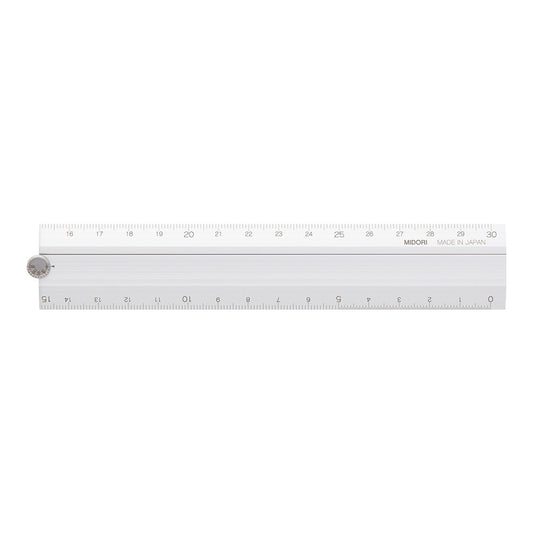 Midori 30cm Foldable Aluminium Ruler Silver
