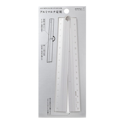 Midori 30cm Foldable Aluminium Ruler Silver