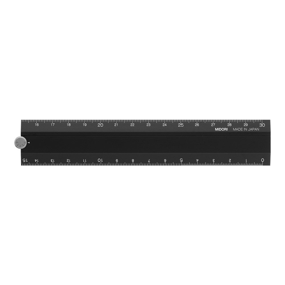 Midori 30cm Black Aluminium Folding Ruler